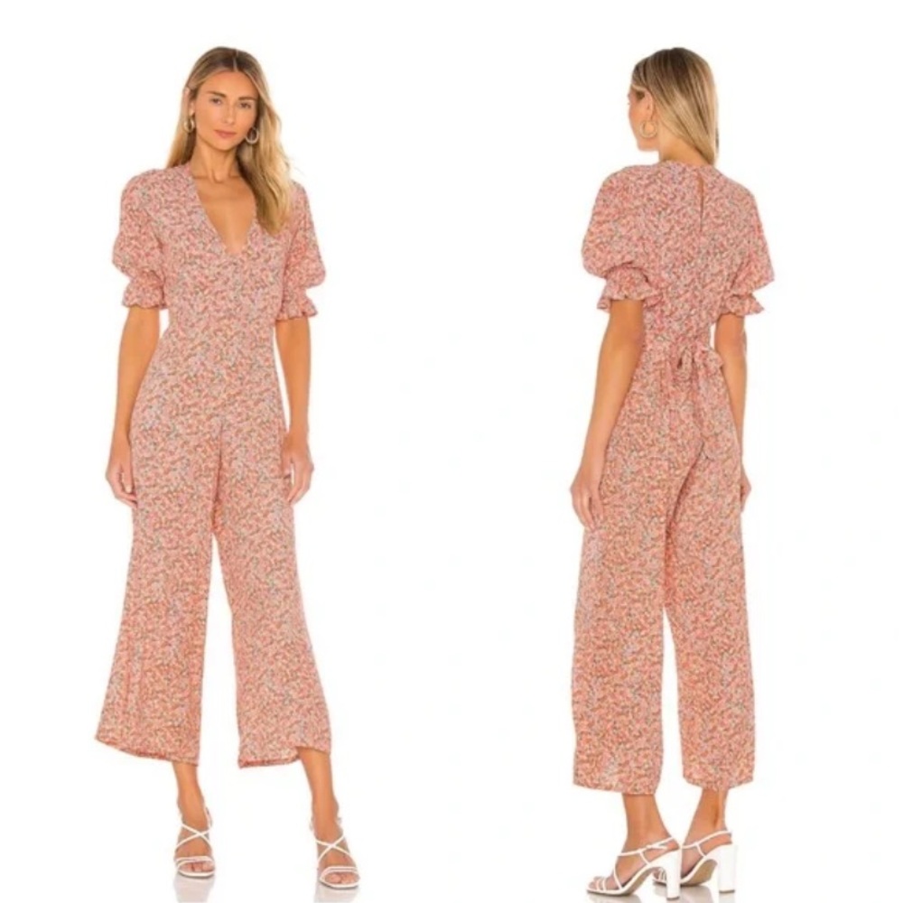 New Anthropologie Faithfull the Brand Mathiola Anika Floral Wide Leg Jumpsuit M
